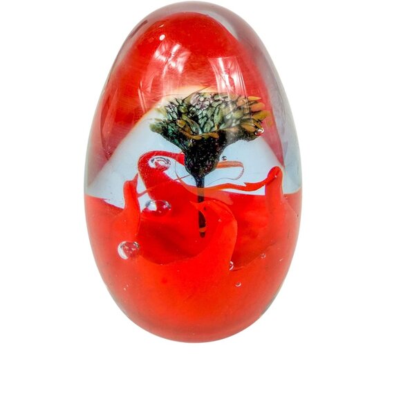 Caithness Scotland Red Poppy Egg Shaped Paperweight Limited Edition 27/500 2000 - Picture 1 of 7